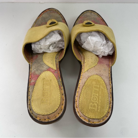Born‎ Miko Yellow Wood Wedge Open-Toe Sandal - Picture 7 of 14